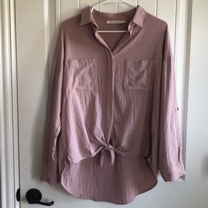 Ellison Mauve Button Down Top